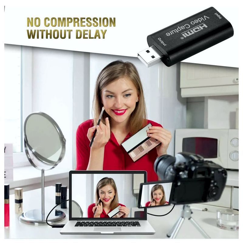 TARJETA CAPTURADORA DE AUDIO Y VIDEO HDMI POR PUERTO USB PARA PC, LAPTOP