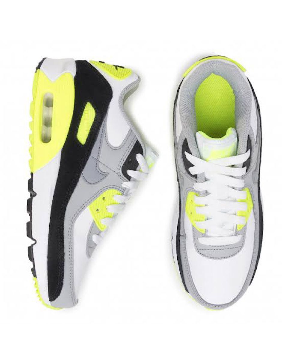 TENIS NIKE AIR MAX 90 BLANCO CON VERDE GS (CD6864-101)