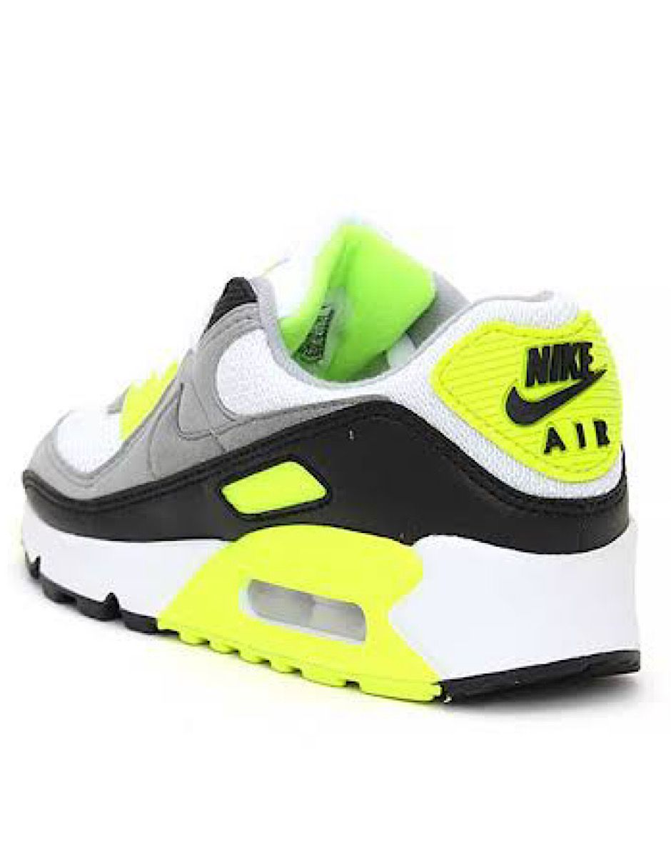 TENIS NIKE AIR MAX 90 BLANCO CON VERDE GS (CD6864-101)