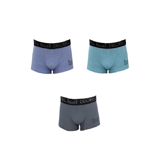 Decibel, Boxer, Ropa Interior para Hombre, Pack de 6 Piezas (Color: 2 Azul, 2 Gris, 2 Azul Marino), Transpirable Suave y Ajustado, trusas, Trousers,  Sport, Fibra Inteligente, Secado rápido