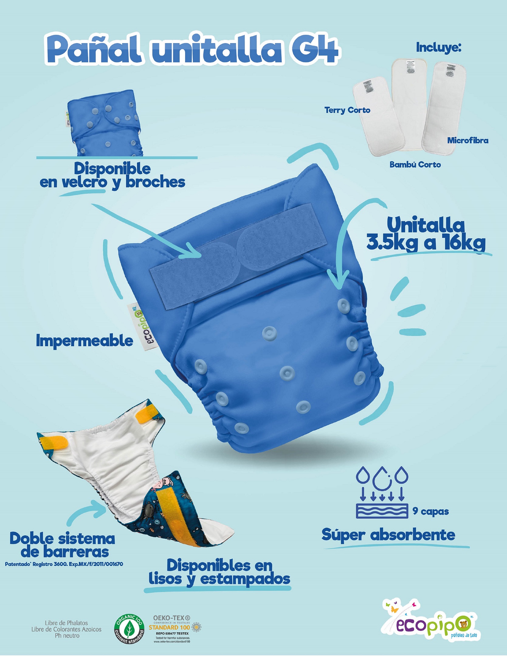 15 Pack de pañales Ecopipo 