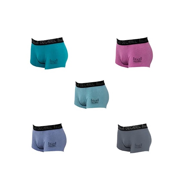 Decibel, Boxer, Ropa Interior para Hombre, Pack de 6 Piezas (Color: 1 Celeste, 2 Morados, 1 Azul, 1 Gris, 1 Azul Marino.), Transpirable Suave y Ajustado, trusas, Trousers,  Sport, Fibra Inteligente, Secado rápido