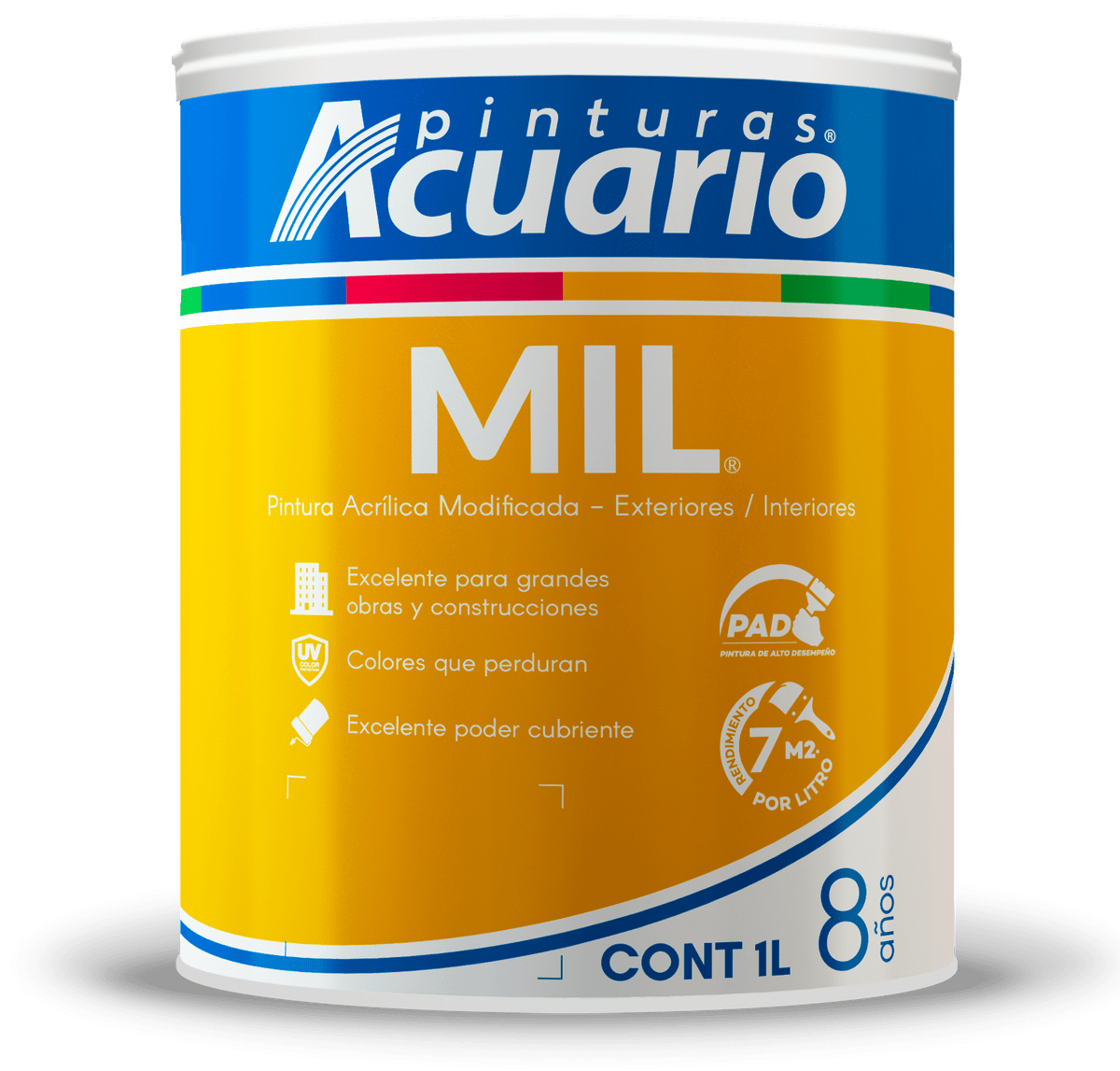 Pintura Acuario Cover Mil Mate 1 Lt Color Blanco V100010