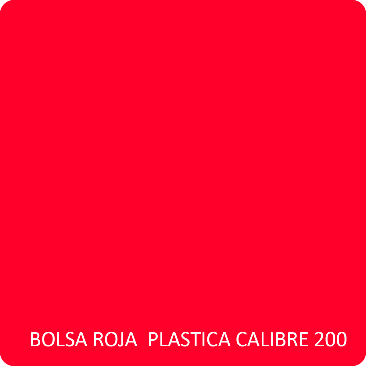 Bolsas rojas de plástico recolectoras de residuos biológicos infecciosos A1 LRO 20 200 paquete con 100 piezas en medidas de 20x30