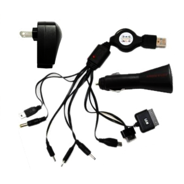 Cargador Universal de 8 Puntas para Teléfonos Móviles Clásicos Incluye adaptador de Casa y Auto con Toma de corriente USB Estándar / Master / UNI-MOBILE
