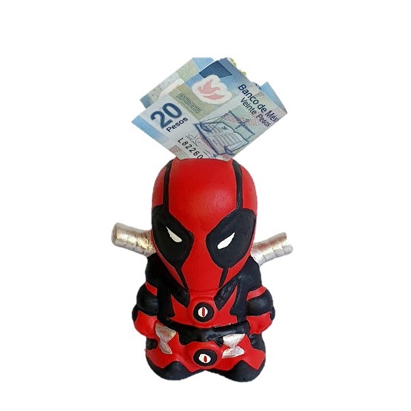 alcancia tipo Deadpool