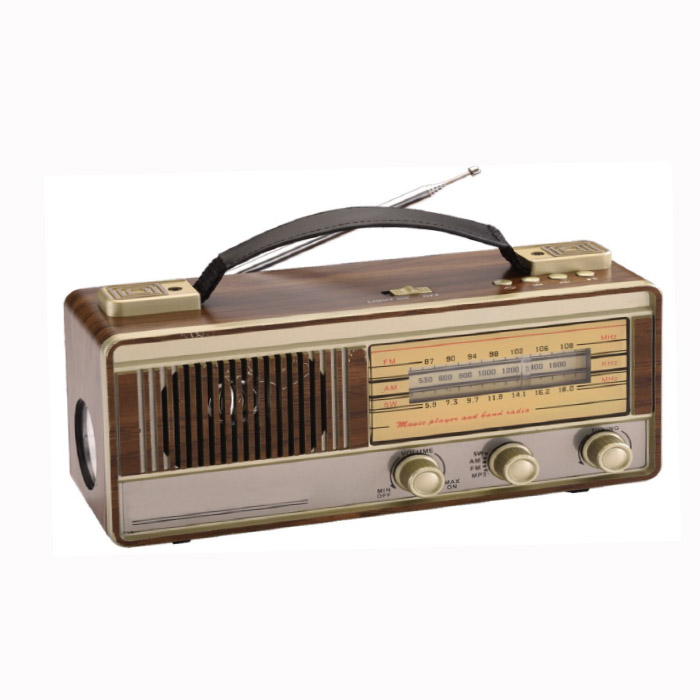 Bocina bluetooth P&T-9036 FM/AM/SW 3 BAND RADIO sd, usb, diseño 50´s