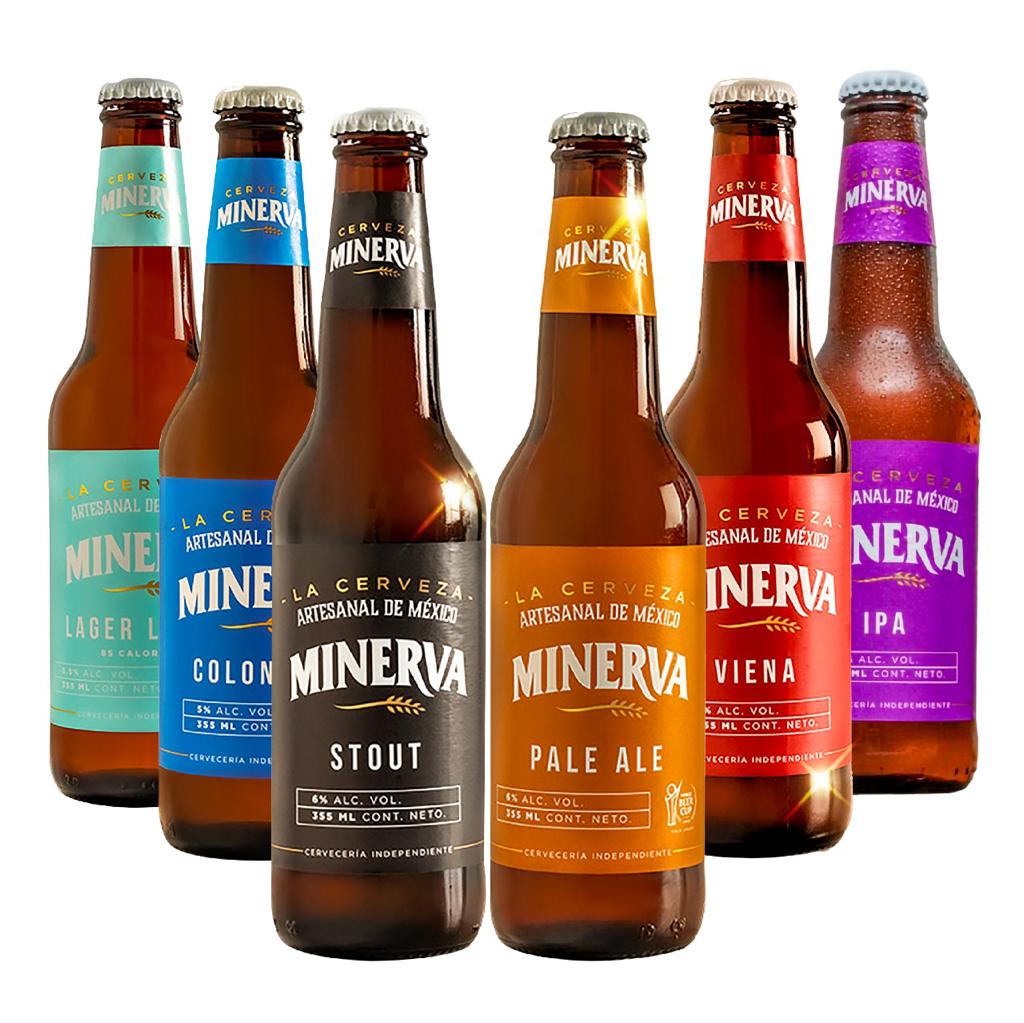 Six Pack Cerveza Artesanal Minerva Surtido 355ml C/u