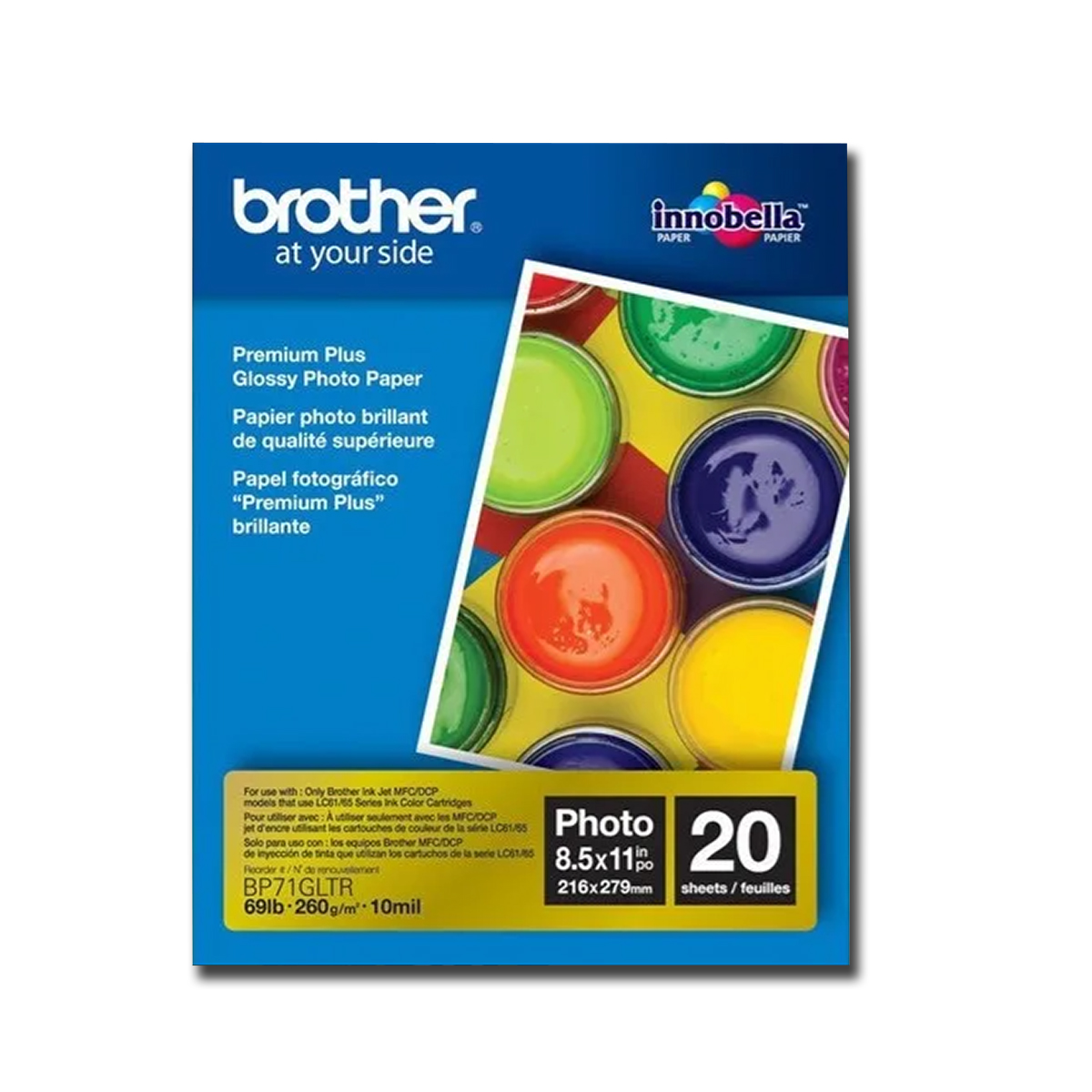 PAPEL BROTHER FOTOGRAFICO 8.5X11 260gr BP71GLTR