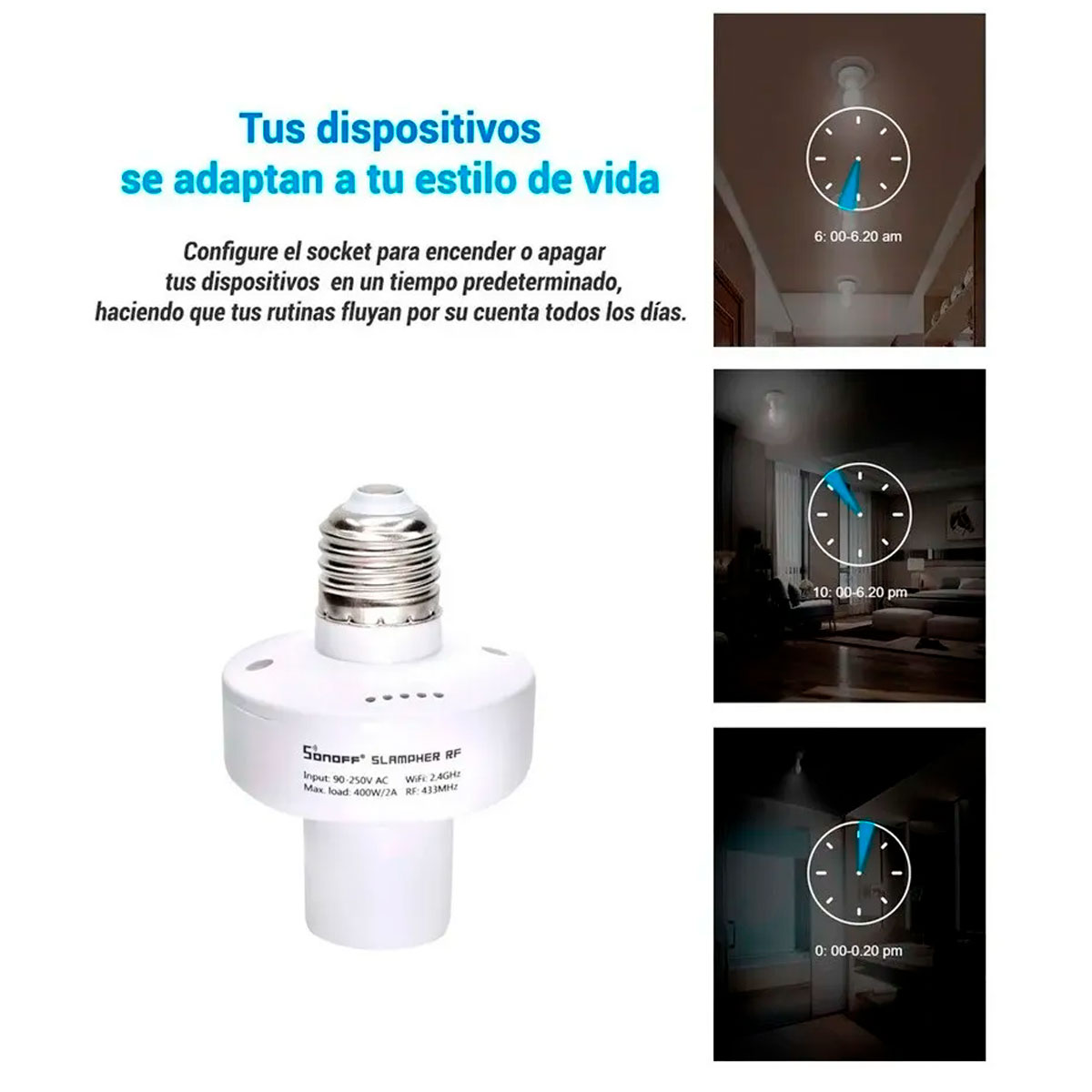 Socket Smart Wifi para foco rosca On/off Sonoff Slampher Rf