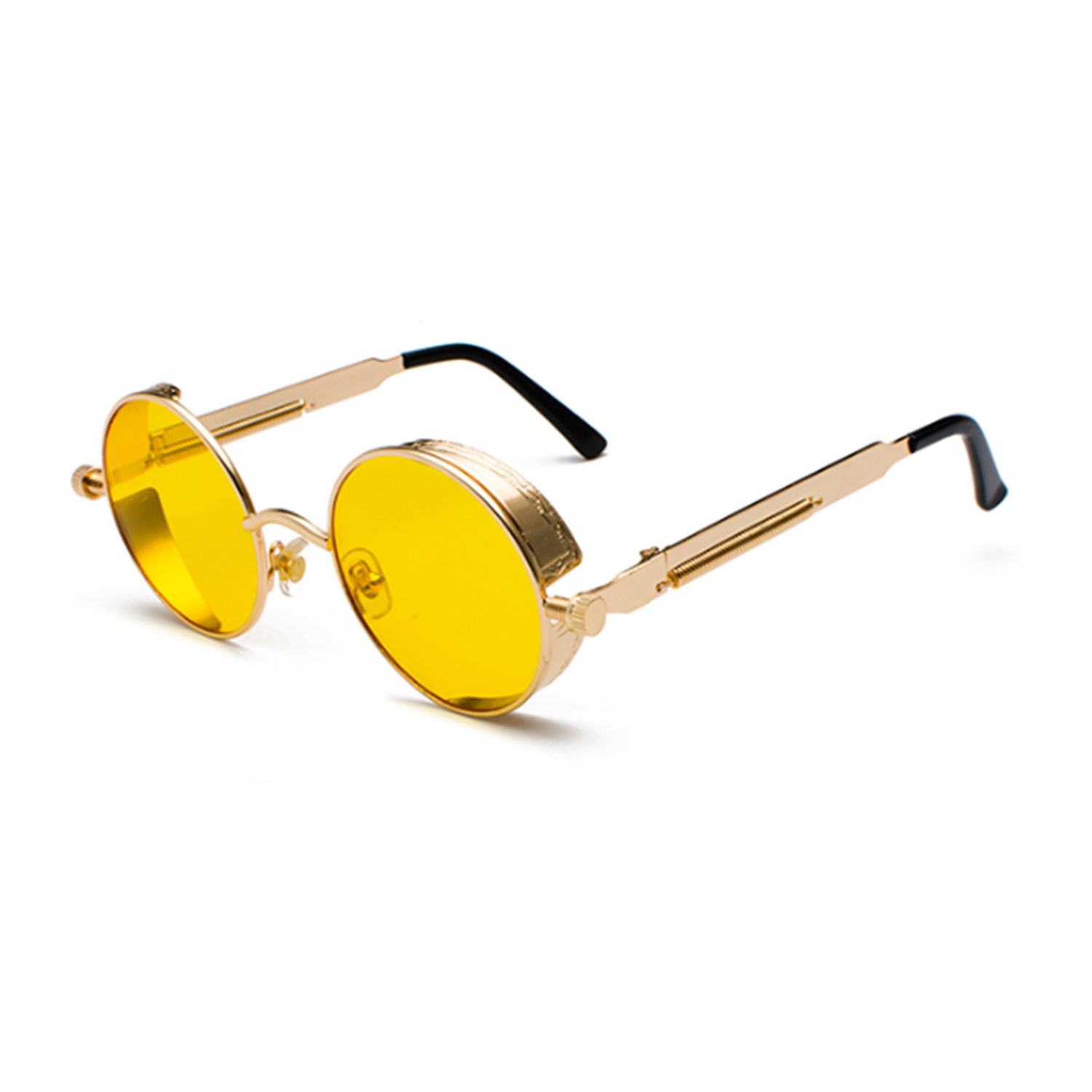 Lentes de sol redondos retro vintage gafas steampunk