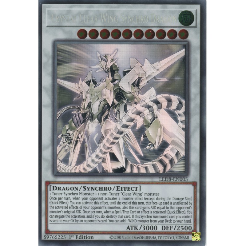 Yugioh Crystal Wing Synchro Dragon Ghost Rare 1st Edition - Konami