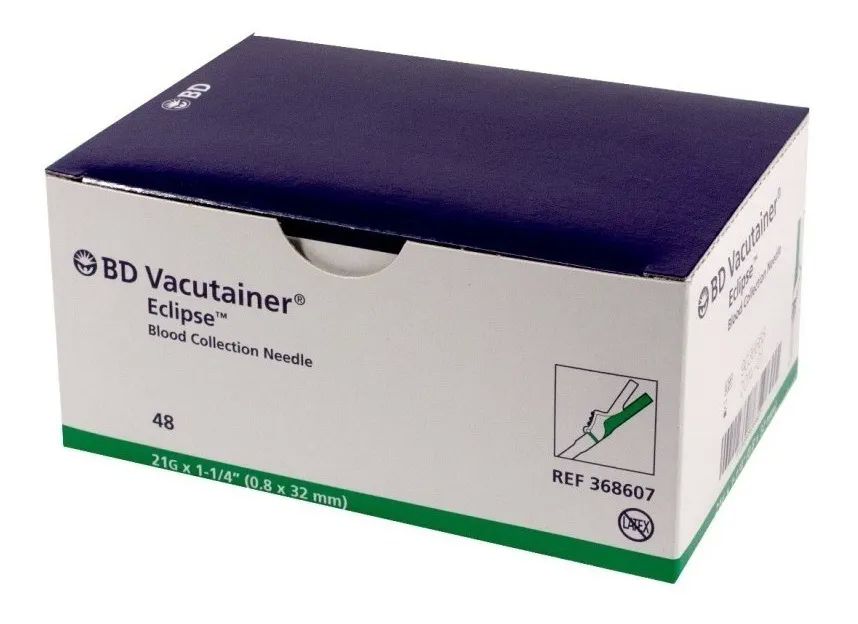 Aguja Eclipse Verde Bd Vacutainer 21gx1 1/4 Caja 48 Pzas