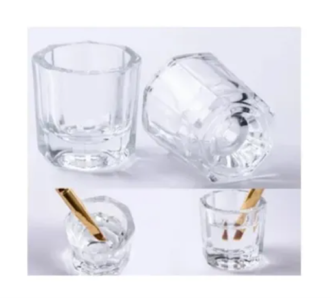 Godete De Vidrio Vasito Recipiente Monomero Acrilico Uñas