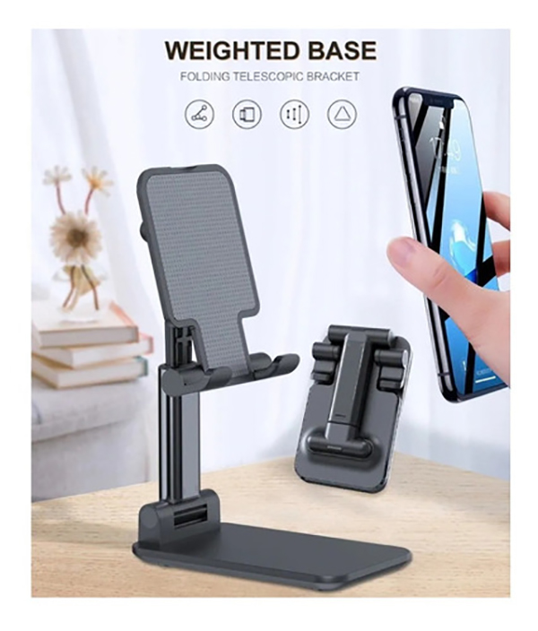 Soporte Celular Mesa Escritorio Ajustable Altura e Inclinación ZMJ53 Negro