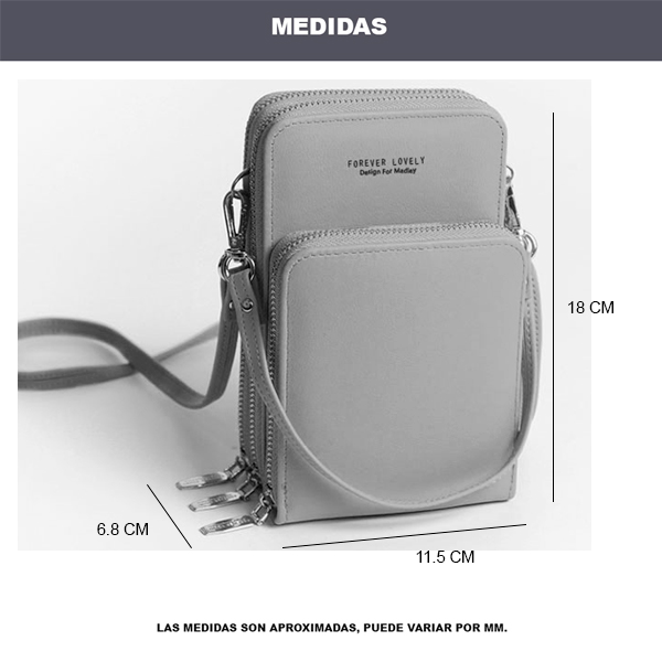 Elegante Cartera Porta Celular Para Mujer Bolsa Ajustable
