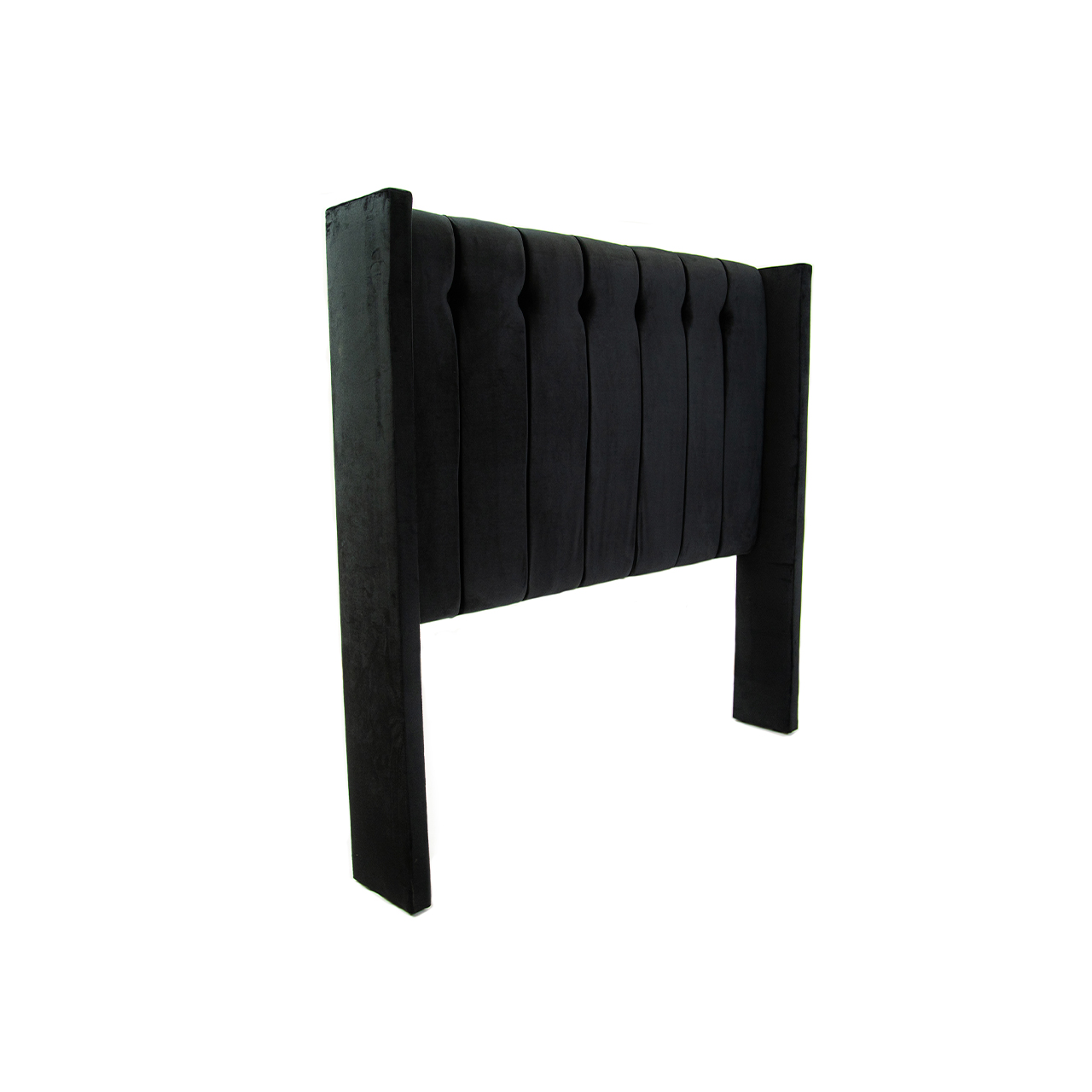 Cabecera Ártica color negro matrimonial de terciopelo