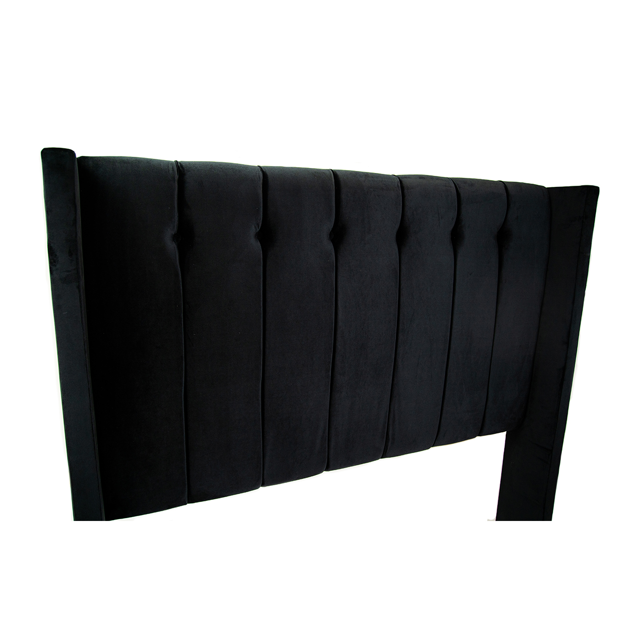 Cabecera Ártica color negro matrimonial de terciopelo