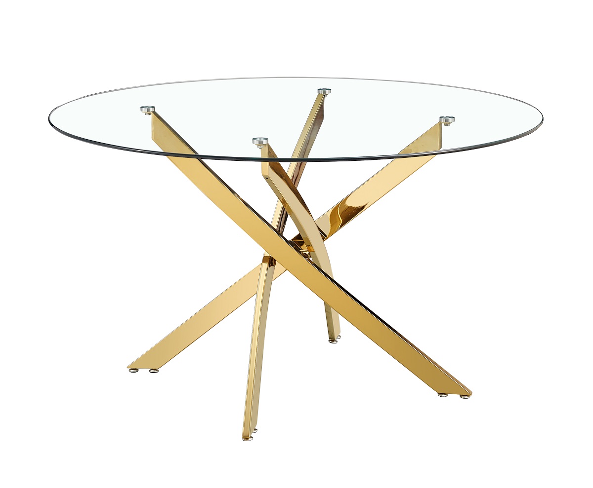 Mesa de Comedor Kurt Redonda Dorado - Kessa