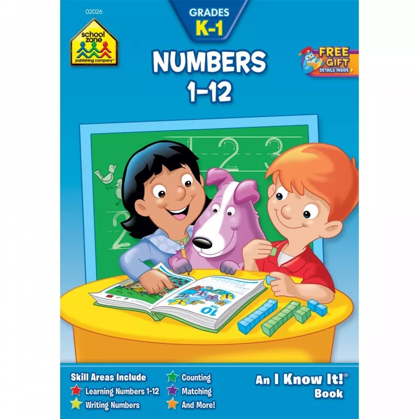 Cuaderno Numbers 1-12 Grades K-1 Workbook