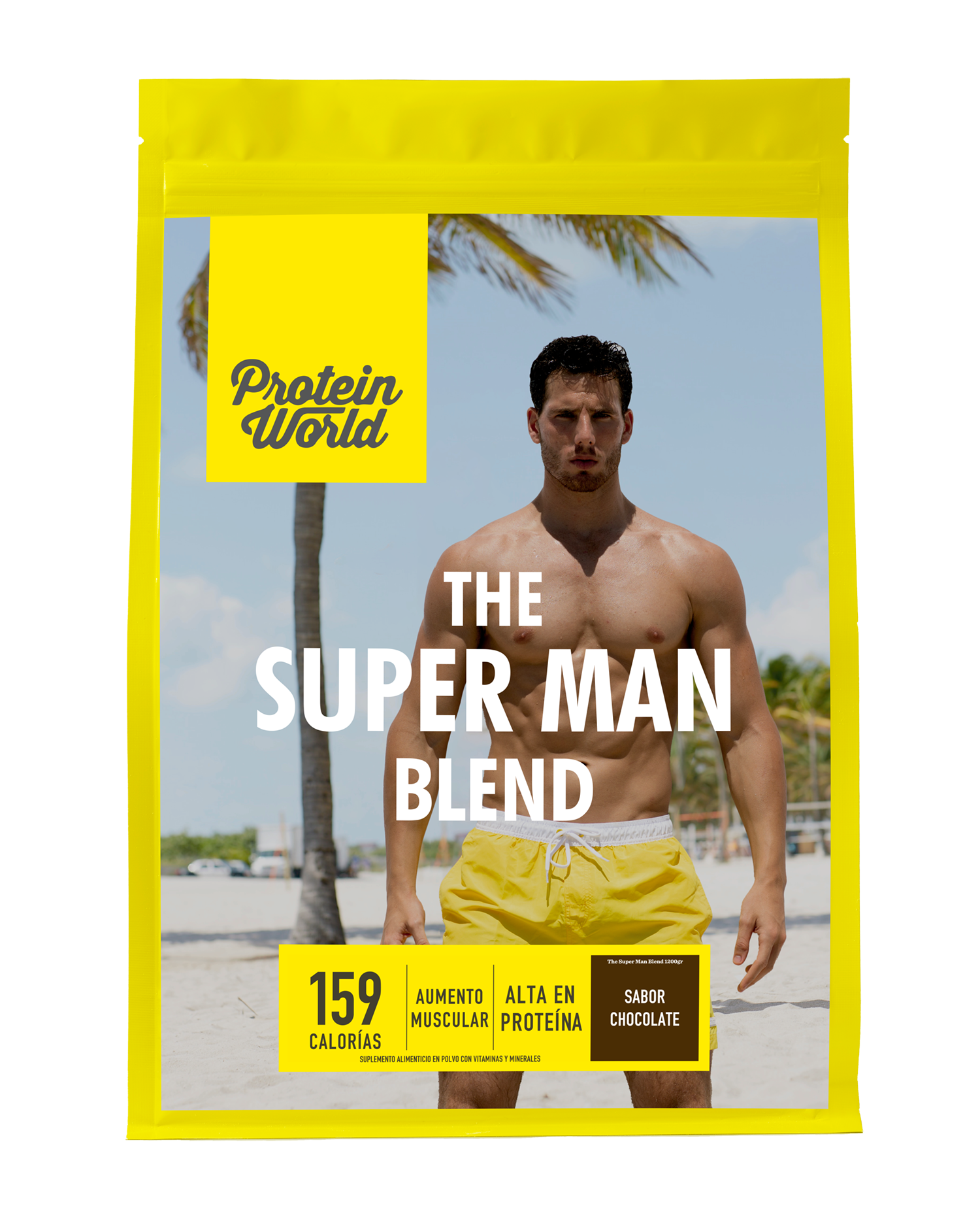 The Super Man Blend Chocolate 1200 gr Proteína de suero de Leche con Vitaminas, minerales y Aminoácidos