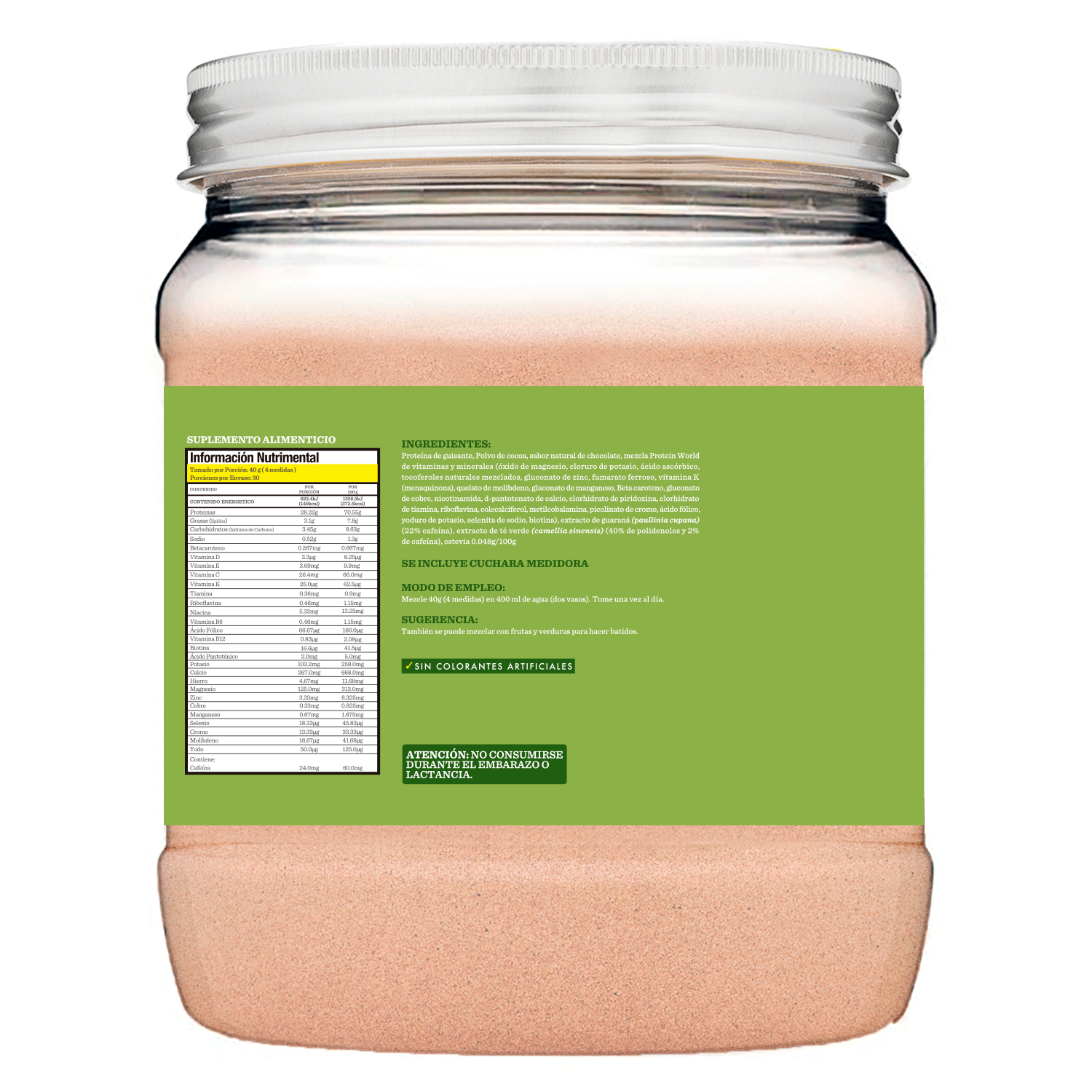 The Slender Blend Vegan Chocolate 600 gr Proteína Control de peso Vegana a Base de Chícharo