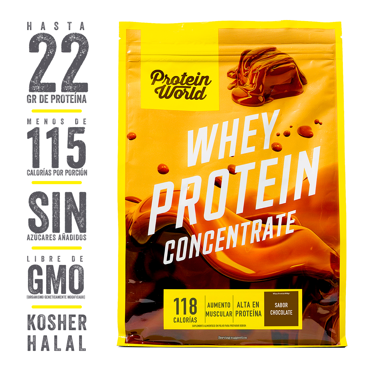 Whey Protein Chocolate 900gr Proteína Aumento Muscular con Aminoácidos