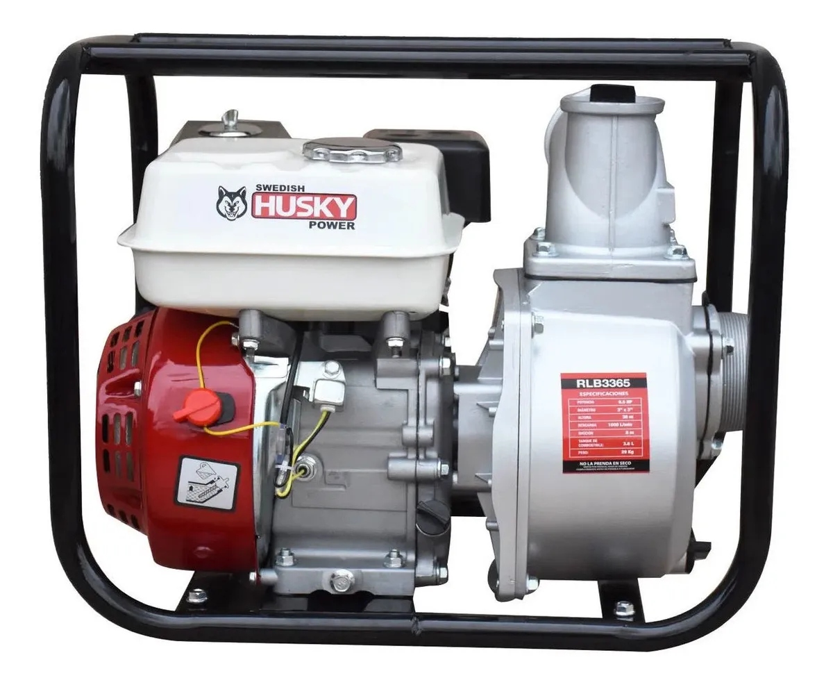 Bomba Motobomba Husky Motor Gasolina 6.5 Hp 4 Tiempos 3 X 3 RLB3365