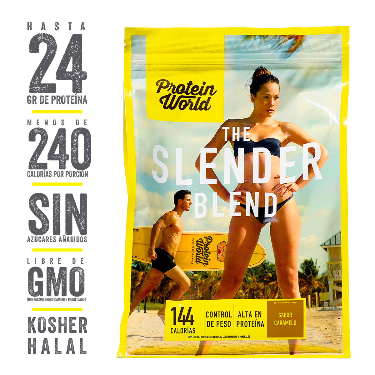 The Slender Blend Caramelo 1200 gr Proteína de Suero de Leche con Vitaminas y Minerales