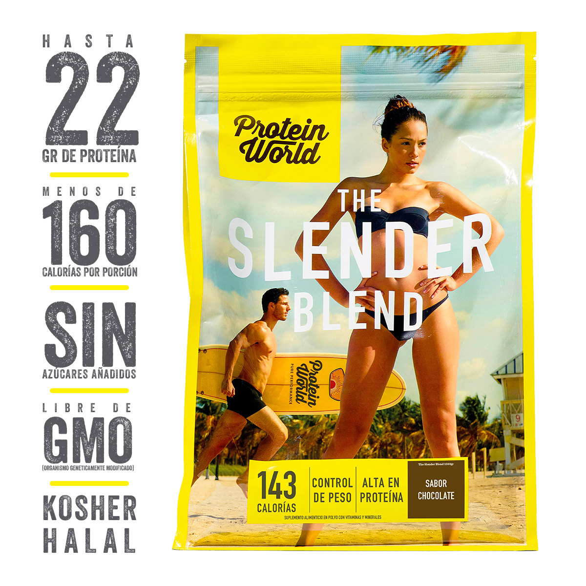 The Slender Blend Chocolate 1200 gr Proteína de Suero de Leche con Vitaminas y Minerales