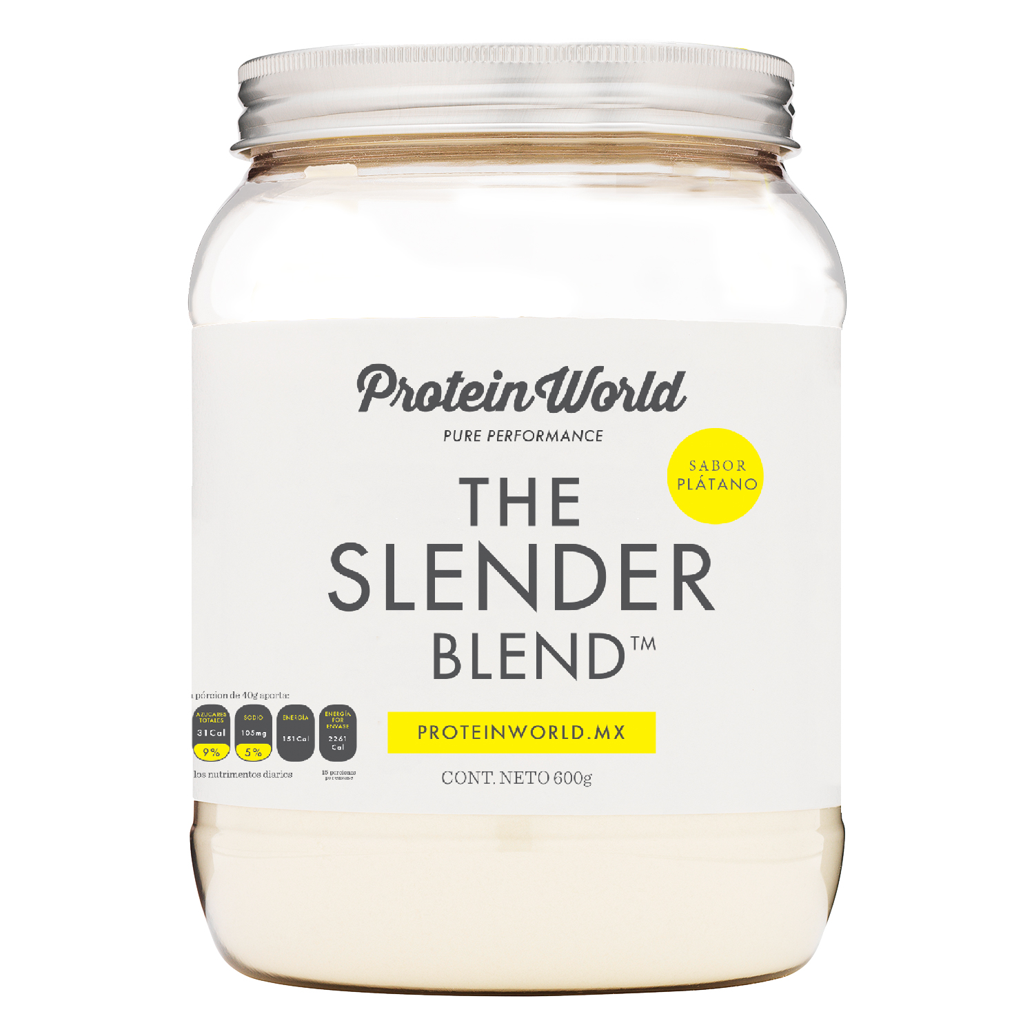 The Slender Blend Plátano 600 gr Proteína de Suero de Leche con Vitaminas y Minerales