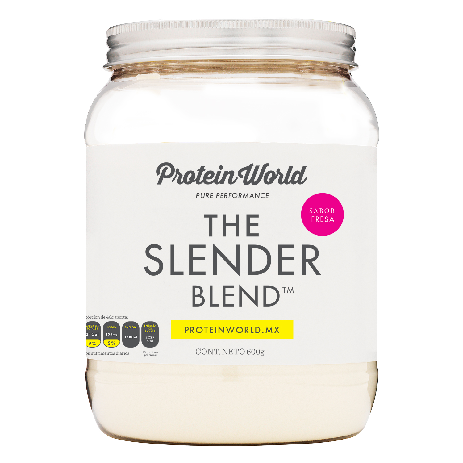 The Slender Blend Fresa 600 gr Proteína de Suero de Leche con Vitaminas y Minerales