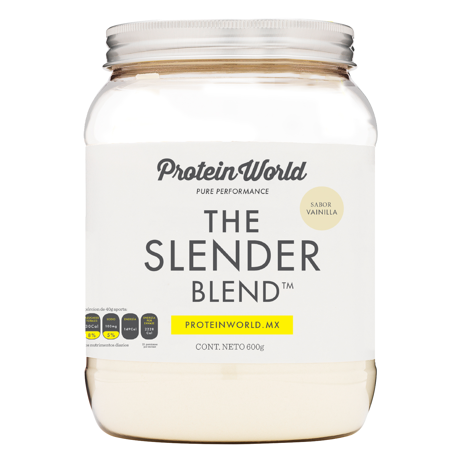 The Slender Blend Vainilla 600 gr Proteína de Suero de Leche con Vitaminas y Minerales