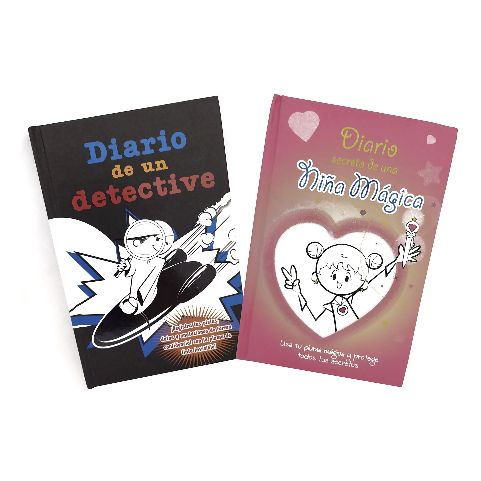 2 Diarios Secretos, incluyen plumas con tinta invisible, Niño y Niña 