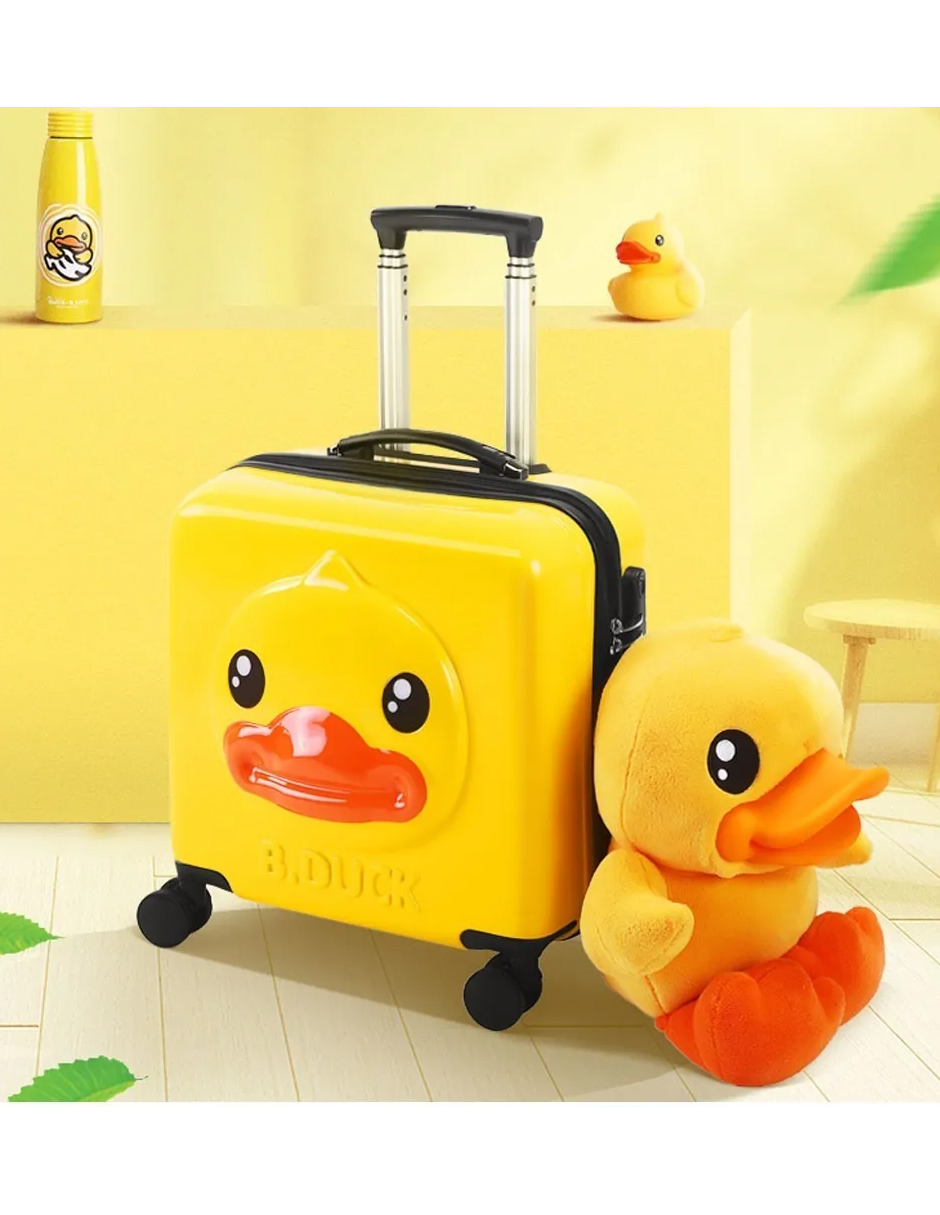 Bolso Maleta Cuadrada De Viaje Para Niños Cara Pato