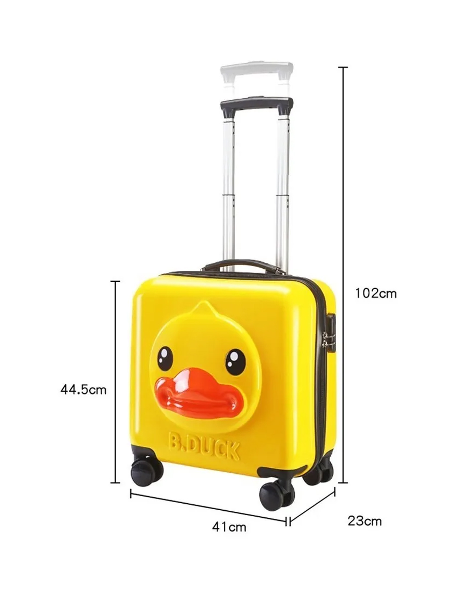 Bolso Maleta Cuadrada De Viaje Para Niños Cara Pato