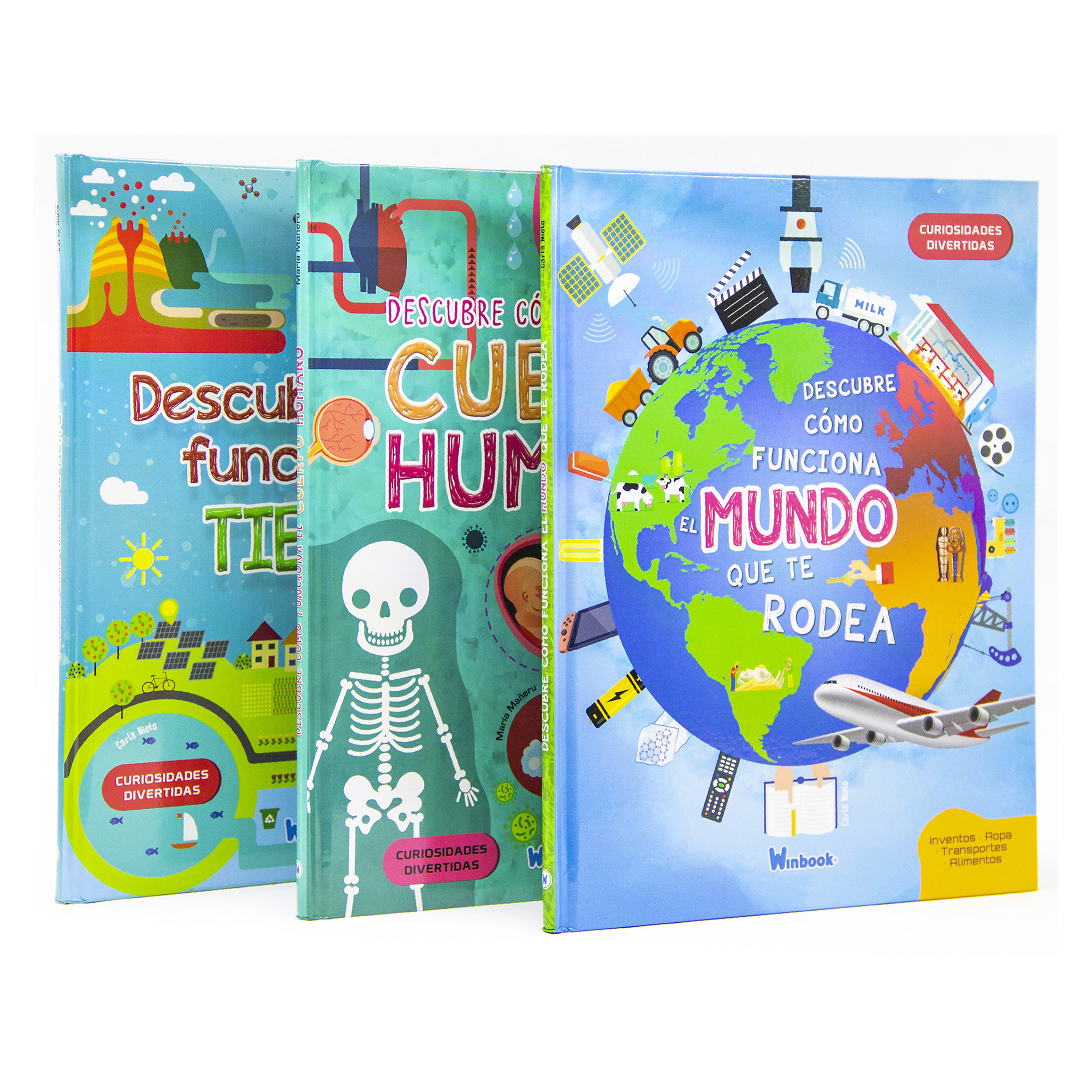 Colección 3 libros, El Cuerpo Humano, El Planeta Tierra y Cómo Funciona el Mundo, Infantiles