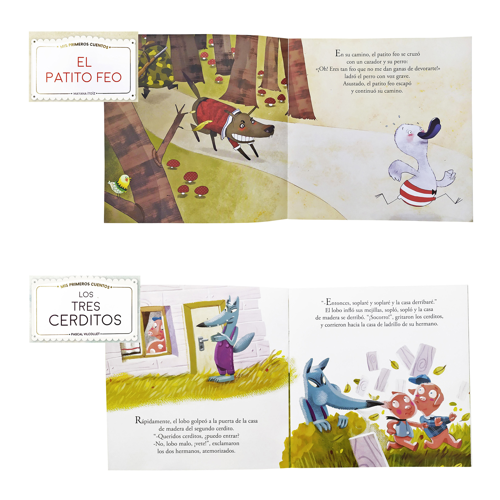 Colección 9 Libros con Cuentos Clásicos Ilustrados, Patito Feo, Tres Cerditos, Rapunzel 