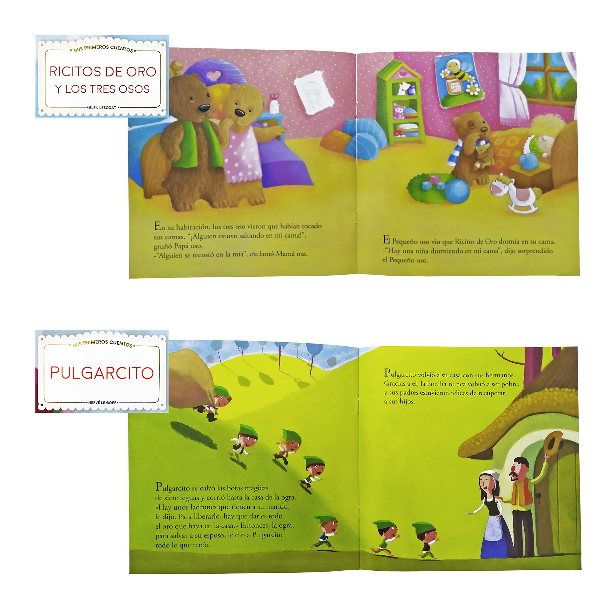 Colección 9 Libros con Cuentos Clásicos Ilustrados, Patito Feo, Tres Cerditos, Rapunzel 