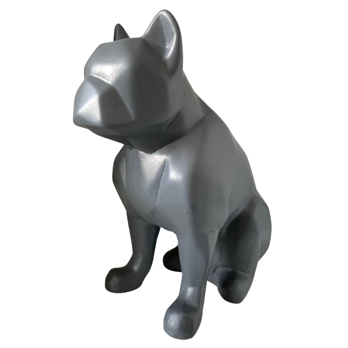 Figura Decorativa Perro Gris Minimalista Elegante Ceramica Decoracion Hogar