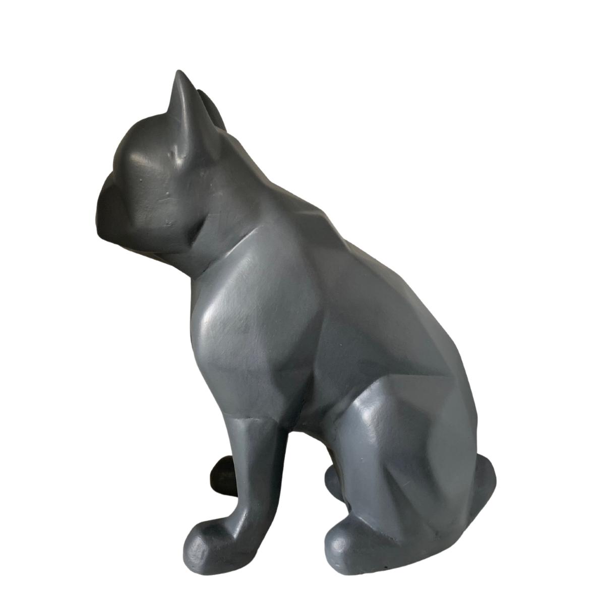 Figura Decorativa Perro Gris Minimalista Elegante Ceramica Decoracion Hogar