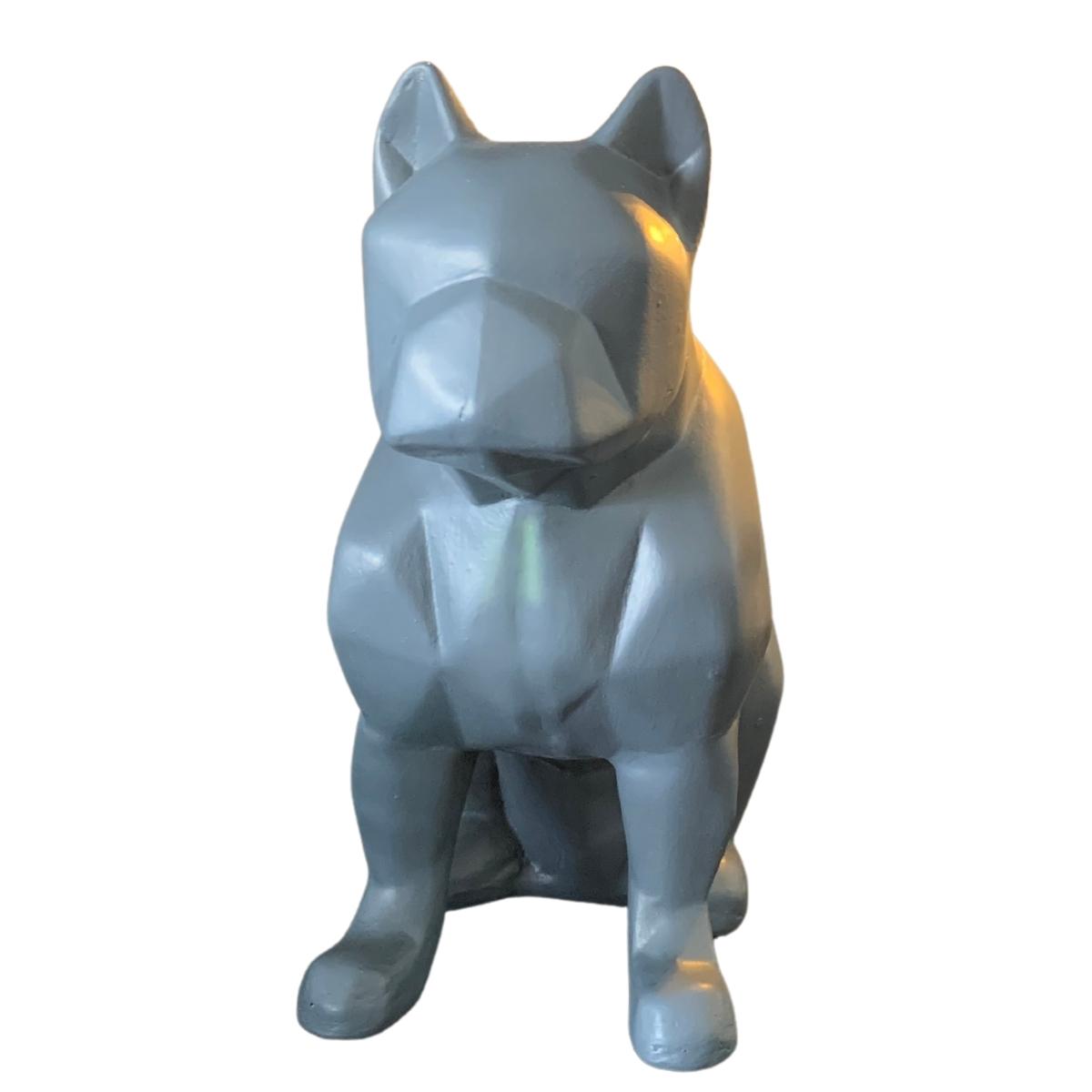 Figura Decorativa Perro Gris Minimalista Elegante Ceramica Decoracion Hogar