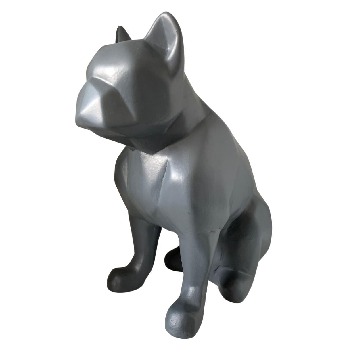 Figura Decorativa Perro Gris Minimalista Elegante Ceramica Decoracion Hogar