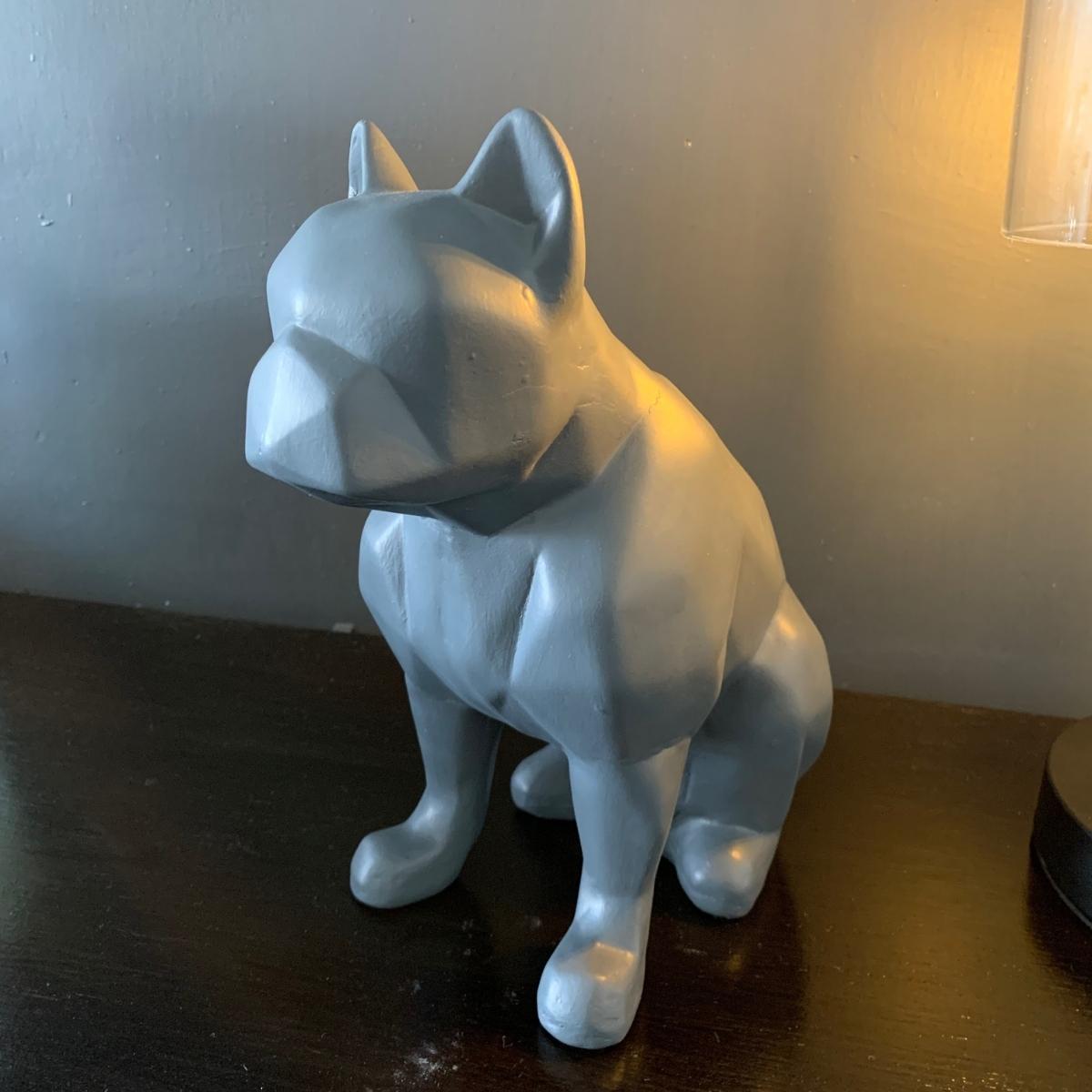 Figura Decorativa Perro Gris Minimalista Elegante Ceramica Decoracion Hogar