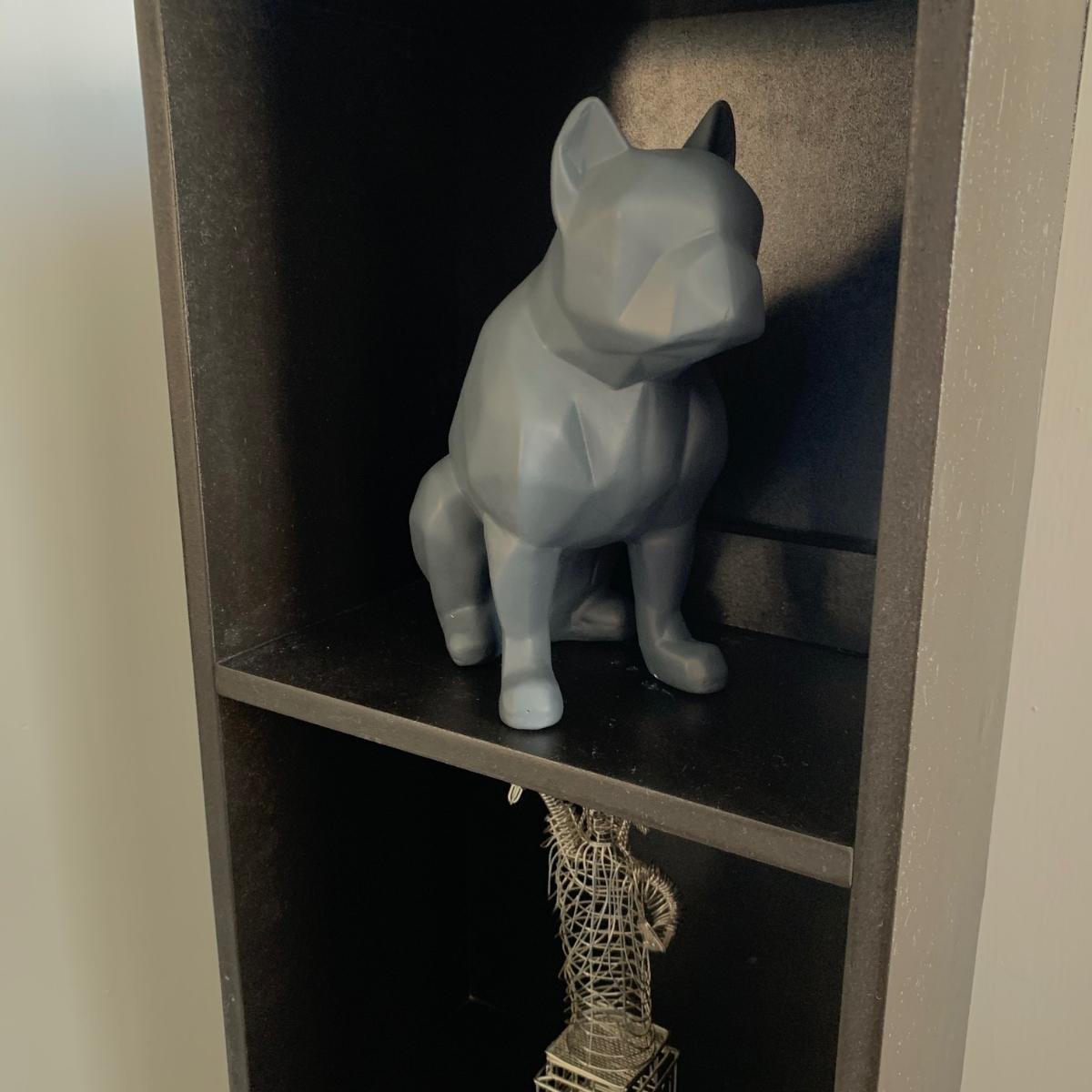 Figura Decorativa Perro Gris Minimalista Elegante Ceramica Decoracion Hogar