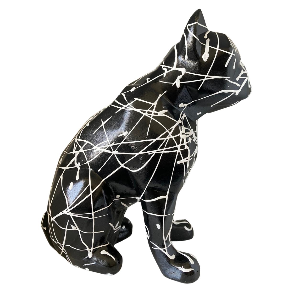 Figura Decorativa Perro Blanco Y Negro Minimalista Elegante Ceramica Decoracion Hogar