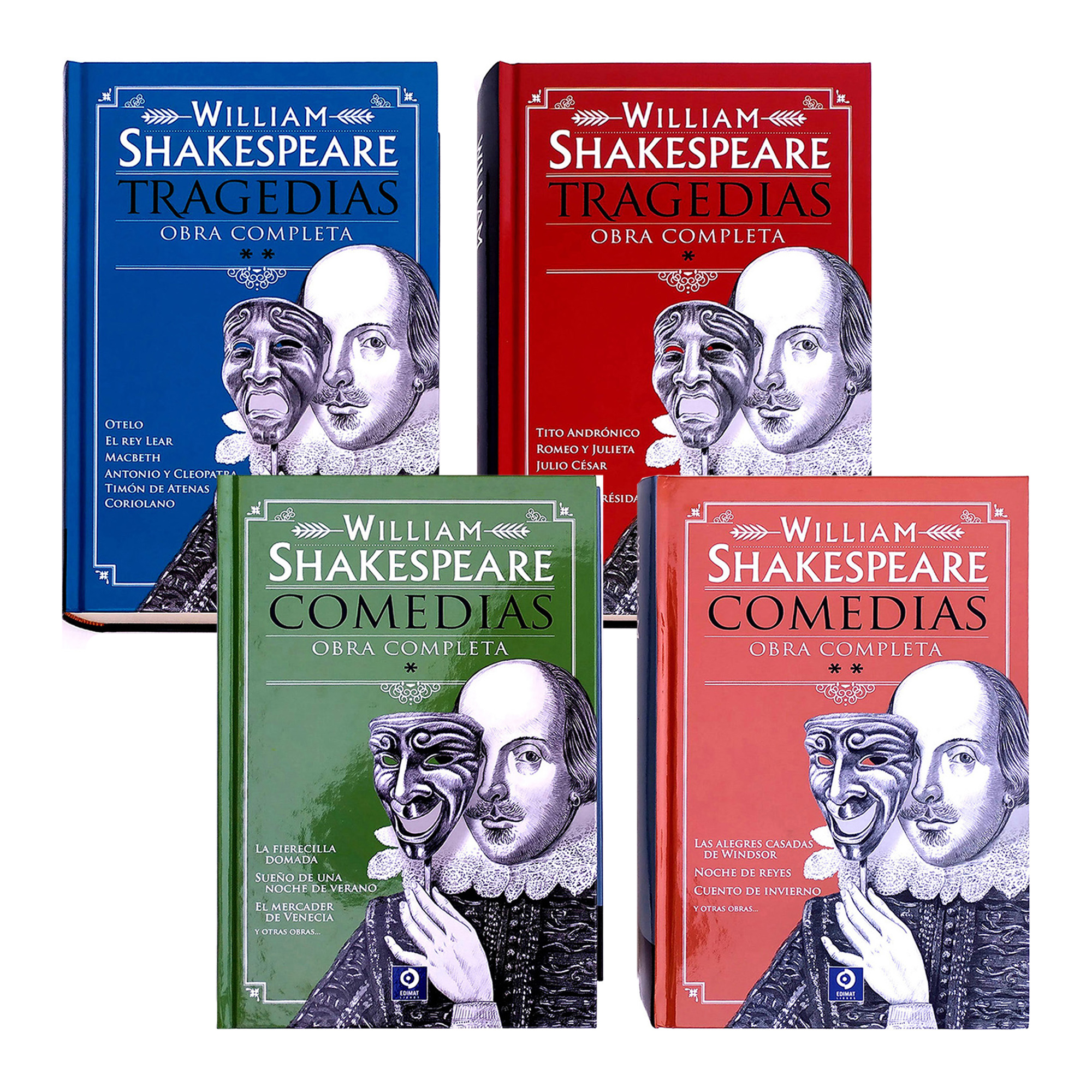 Shakespeare, Obras Completas, Estuche de Colección 4 tomos, Pasta Dura