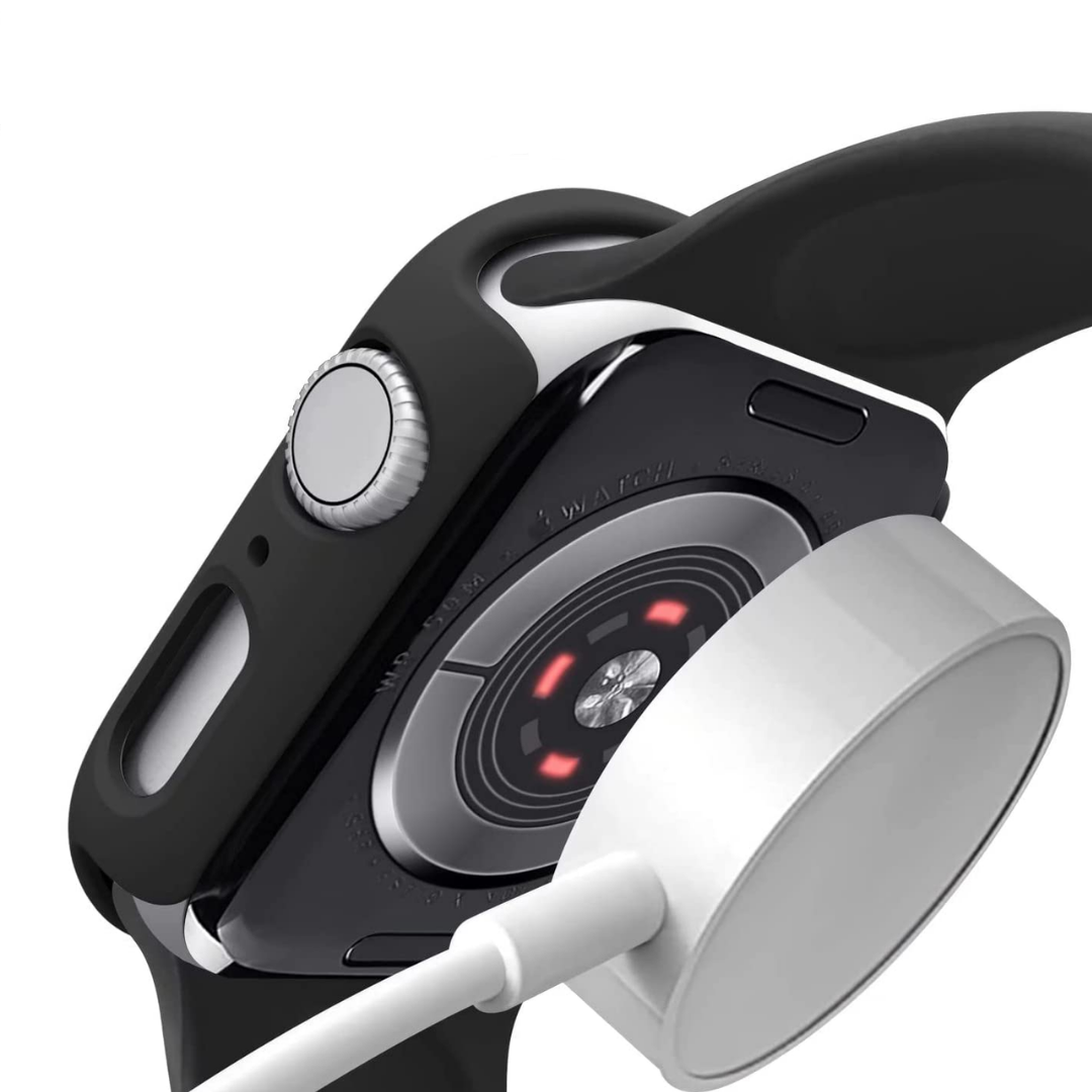 Case para Apple Watch de 2 unidades Compatible con Series 7 45 mm Modelo Blanco y Negro