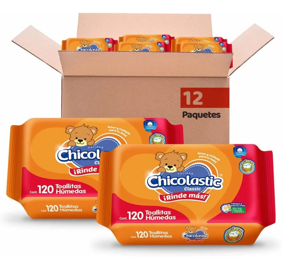 toallitas humedas chicolastic 12 paq con 120 pz