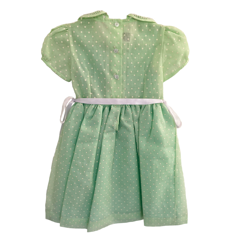 Vestido Iteb Garcia  en organdí color verde aqua para niña